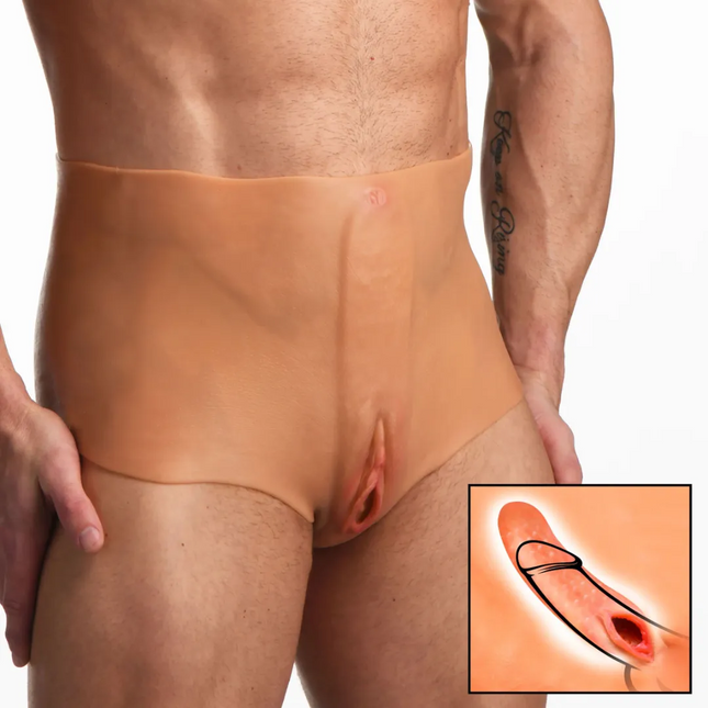 Pussy Panties Silicone Vagina Plus Ass Panties - Small MS-AH213-S