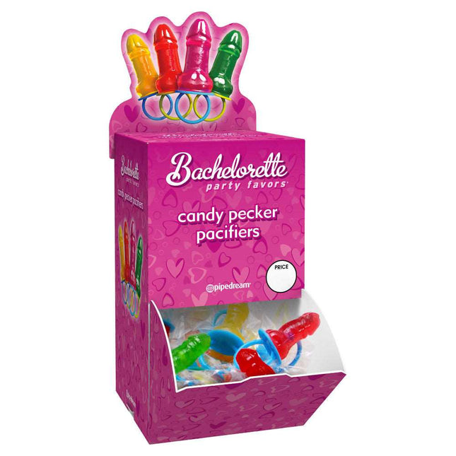 Bachelorette Party Favors Candy Pecker Pacifier 48 Pieces Display PD7428-99D