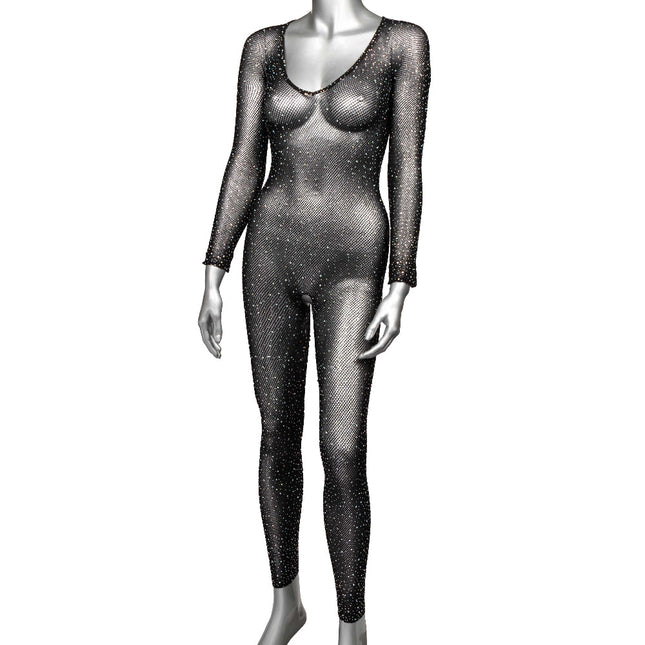 Radiance Crotchless Full Body Suit - One Size -  Black SE3002353