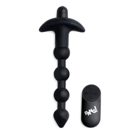 Bang - Vibrating Silicone Anal Beads and Remote Black BNG-AG614-BLK