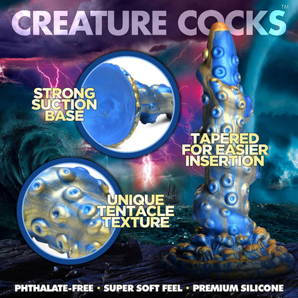 Consolador de silicona con tentáculos Lord Kraken - Azul