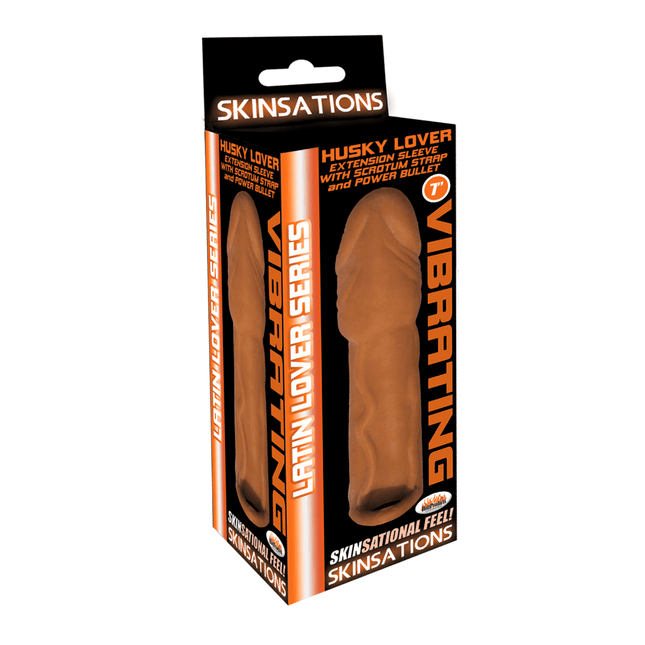 Skinsations Latin Lover Series Husky Lover 7 Inch Vibrating - Brown - BESOLLO