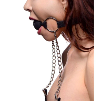 Hinder Silicone Breathable Ball Gag and Nipple Clamps - BESOLLO