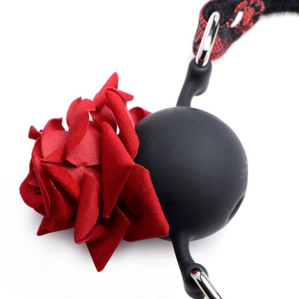 Full Bloom Silicone Ball Gag With Rose - BESOLLO
