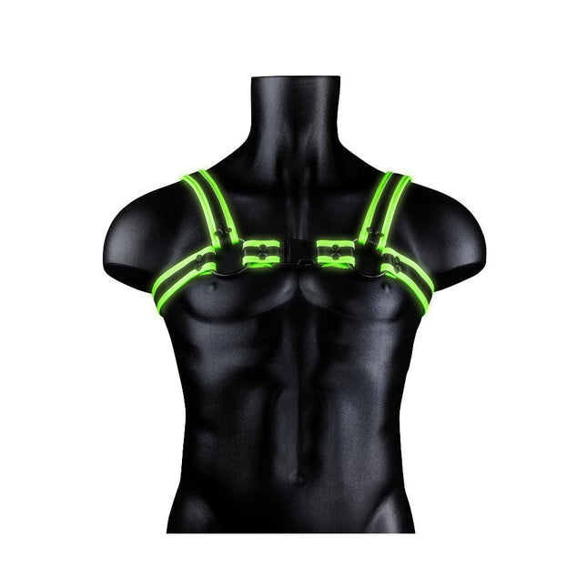 Bonded Leather Buckle Harness - Small/medium -  Glow in the Dark OU-OU773GLOSM