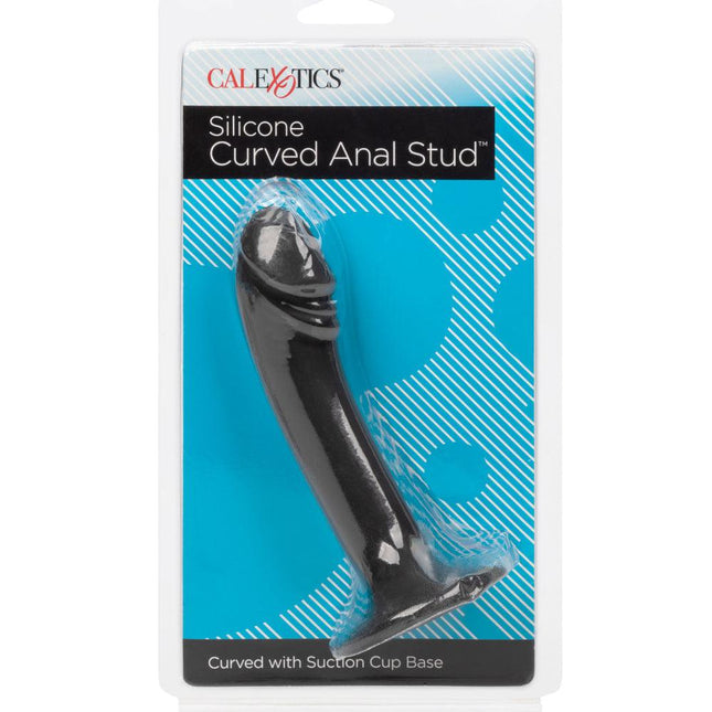 Silicone Curved Anal Stud - Black - BESOLLO