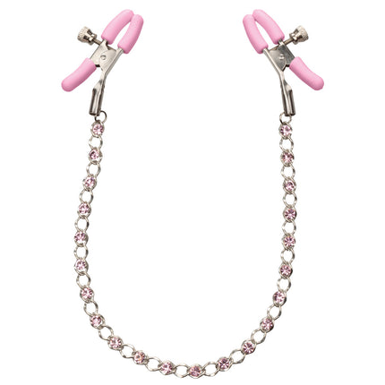 Nipple Play Crystal Chain Nipple Clamps - Pink SE2617102