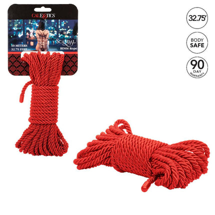 Scandal BDSM Rope 32.75ft/ 10m - Red - BESOLLO