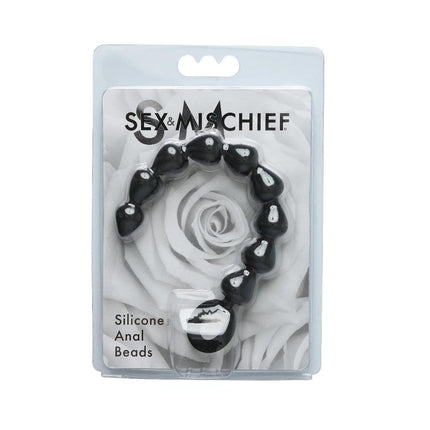 Sex and Mischief Silicone Anal Beads - Black - BESOLLO