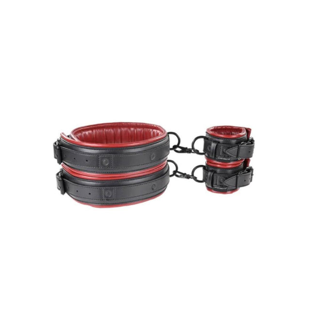 Saffron Thigh and Wrist Cuff Set - Black/red SS48017