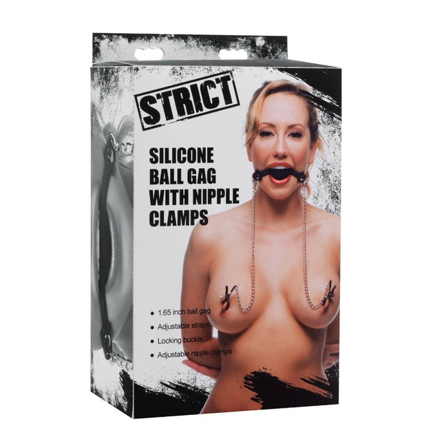 Silicone Ball Gag W/nipple Clamps - BESOLLO